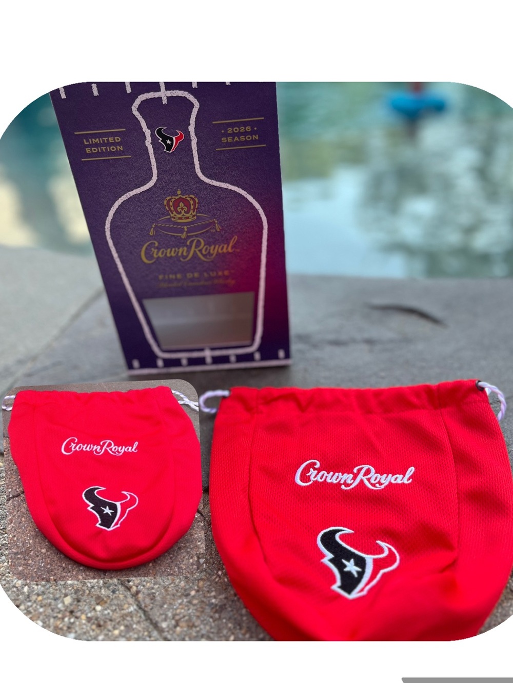 Crown Royal 2026 Texans TWO Bags & 1 Box ONLY Collectible Fan Gear Limited